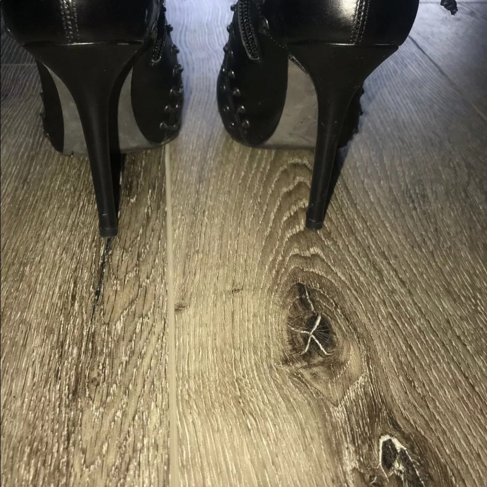 Giambattista Valli black leather corset booties 7 - Picture 5 of 8